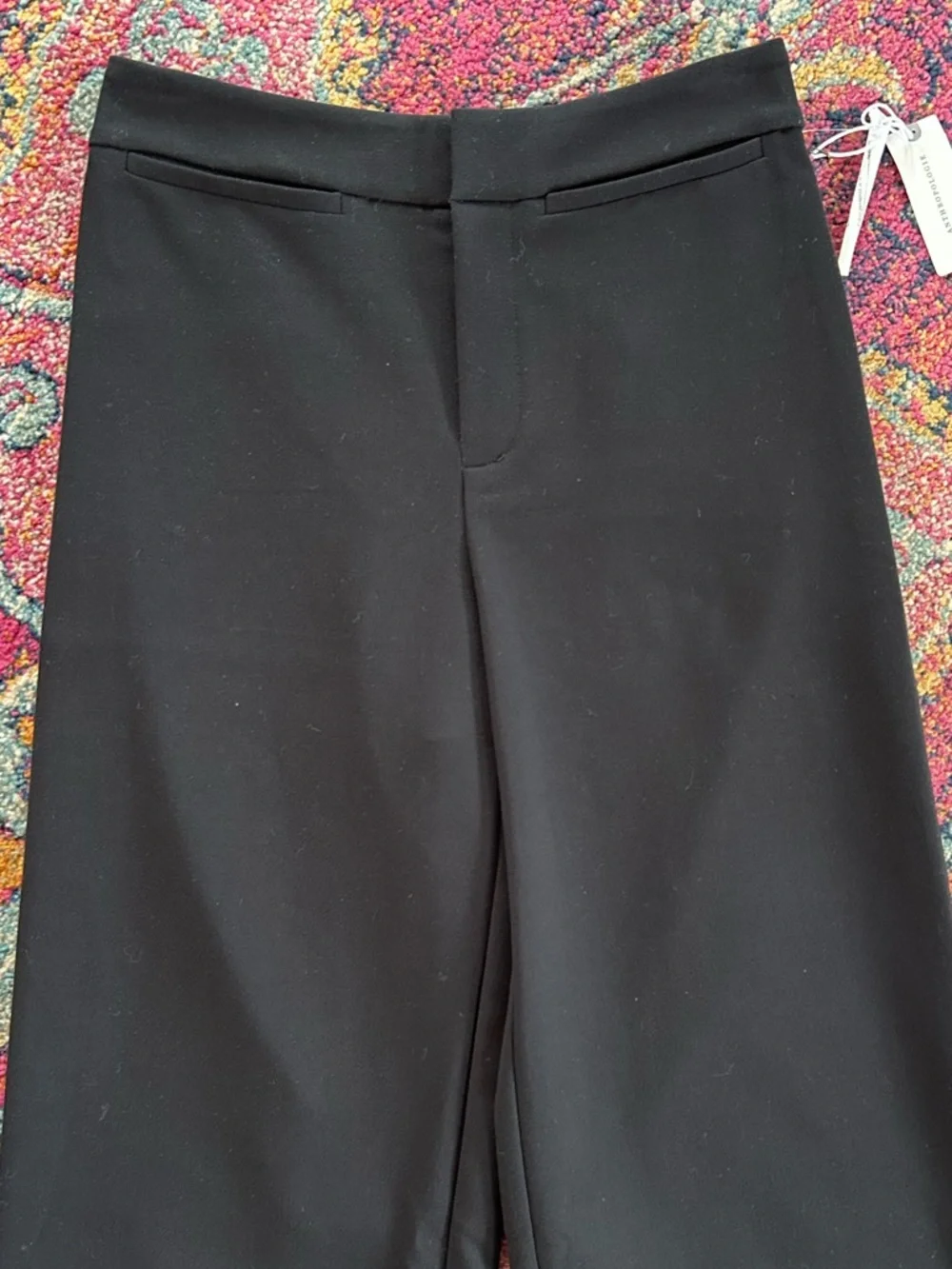 NWT Anthropologie | Women’s Black Crystal Crop High Rise Wide Leg Pants Size 2